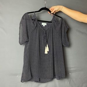 Veronica M. Sheer blouse with peephole sleeves